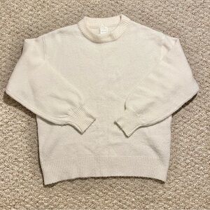 Zara Cream Cozy Knit Balloon Sleeve Sweater